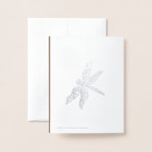 Carte Dorée Gravure de nénuphars (Derrière avec enveloppe)