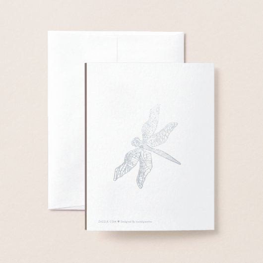 Carte Dorée Gravure de nénuphars (Derrière avec enveloppe)