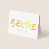 Carte Dorée Grazie script italien merci or (Devant)