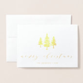 Carte Dorée Gros pins | Photo Holiday Gold (Devant avec enveloppe)