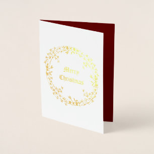 Carte Dorée Guirlande de Noël gothique personnalisée