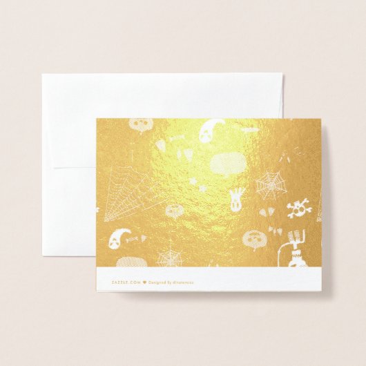 Carte Dorée Halloween (Derrière avec enveloppe)