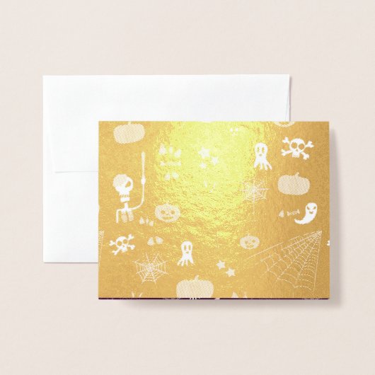 Carte Dorée Halloween (Devant avec enveloppe)
