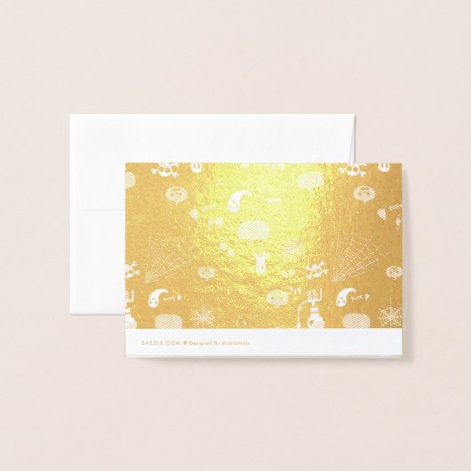 Carte Dorée Halloween (Derrière avec enveloppe)