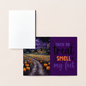 Carte Dorée Halloween Éffrayant Haunted Town Night (Affichage)