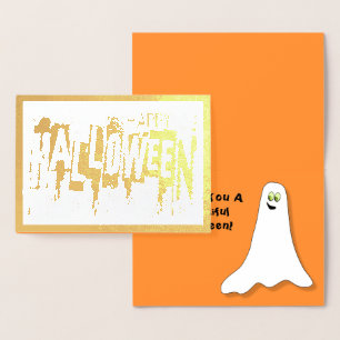 Carte Dorée Halloween élégant abstrait BOO-tiful Joyeux Hallow