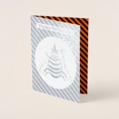 Carte Dorée Halloween Magic Bee Witch Orange et Black Stripes (Devant)