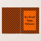 Carte Dorée Halloween Magic Bee Witch Orange et Black Stripes (Intérieur)