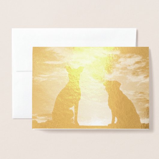 Carte Dorée HAMbyWG - Deux Chiens (Devant avec enveloppe)