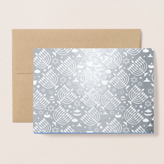 Carte Dorée Hanoukka Menorahs (Devant avec enveloppe)