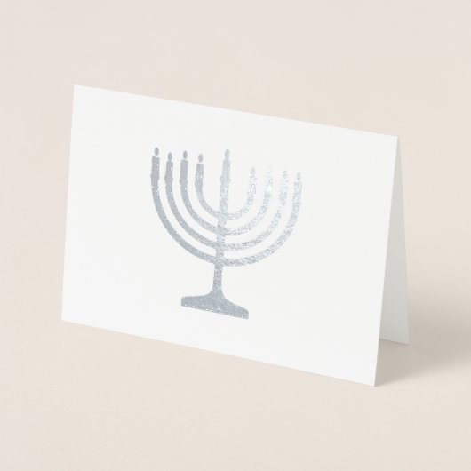Carte Dorée Hanoukka Snowstorm Menorah (Devant)