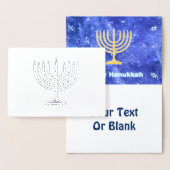 Carte Dorée Hanoukka Snowstorm Menorah (Affichage)