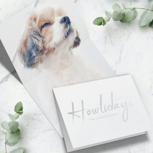 Carte Dorée Happest Howlidays   Mini-Noël photo chien