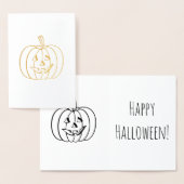Carte Dorée Happy Halloween (Affichage)