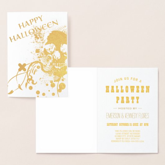 Carte Dorée Happy Halloween HiFi Skeleton (Affichage)