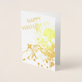Carte Dorée Happy Halloween HiFi Skeleton (Devant)