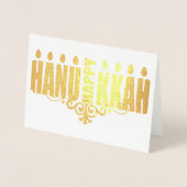 Carte Dorée Happy Hannukah (Devant)