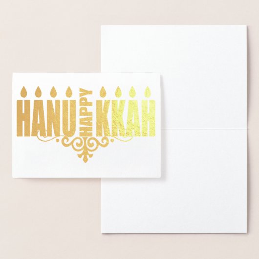 Carte Dorée Happy Hannukah (Affichage)