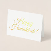 Carte Dorée Happy Hanoukka élégante typographie de script pers (Devant)