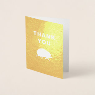 Carte Dorée Happy Hedgehog Golden Merci Notes
