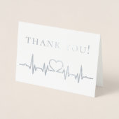 Carte Dorée Heartbeat du personnel de santé Merci (Devant)