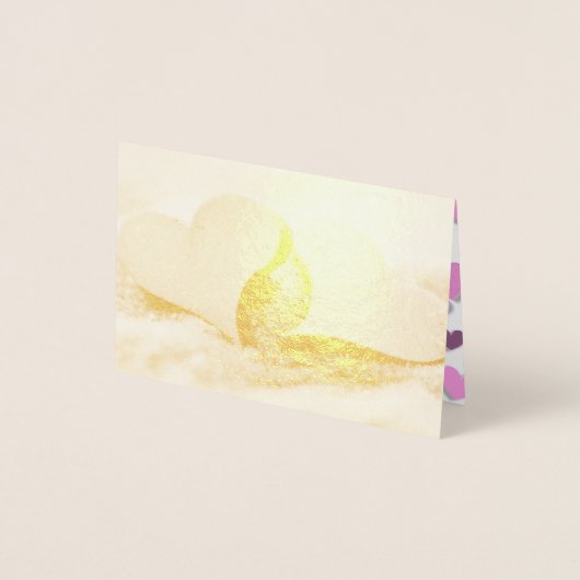 Carte Dorée Hearts Love Date Personnaliser Destiny Destiny Des (Devant)