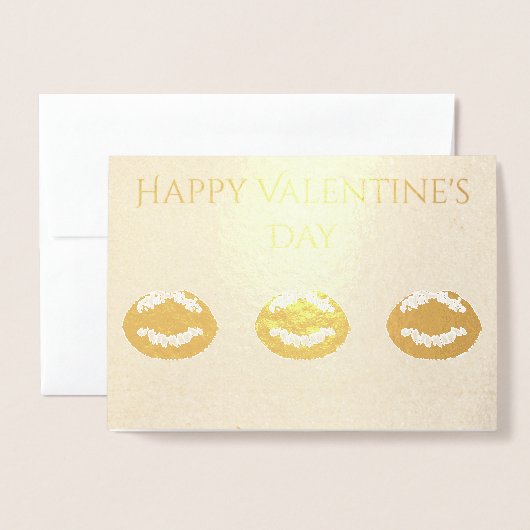 Carte Dorée Heureuse Sainte-Valentin (Devant avec enveloppe)