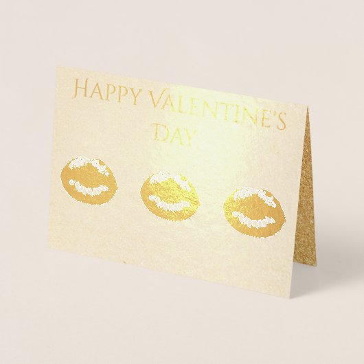 Carte Dorée Heureuse Sainte-Valentin (Devant)