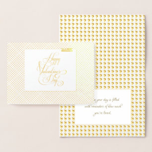 Carte Dorée Heureuse Sainte-Valentin Elegant Luxury Gold
