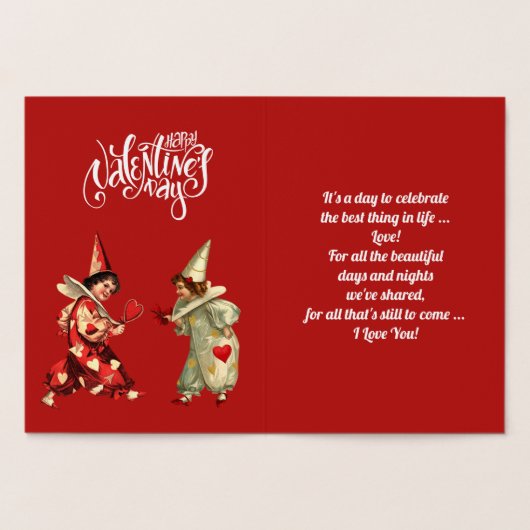 Carte Dorée Heureuse Sainte-Valentin Luxe (Intérieur)