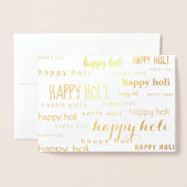 CARTE DORÉE HEUREUX HOLI (Devant avec enveloppe)