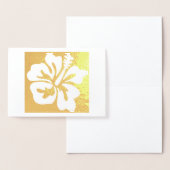 Carte Dorée Hibiscus hawaïen Fleur tropicale fleurie (Affichage)