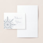 Carte Dorée Hiver Flocon de neige Merci note (Affichage)