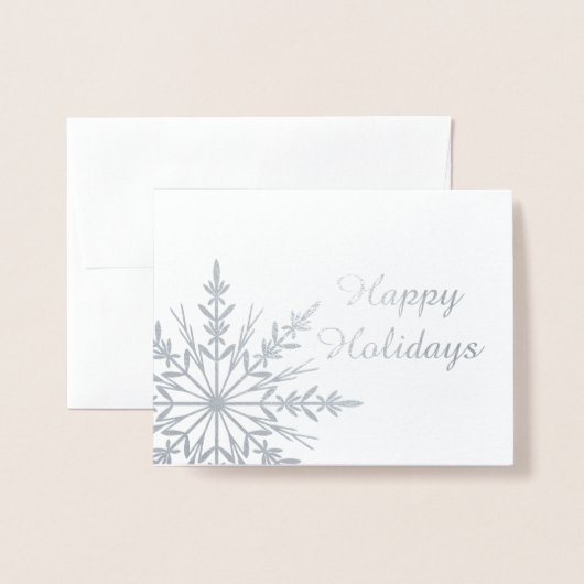 Carte Dorée Hiver Snowflake Business Joyeuses vacances (Devant avec enveloppe)
