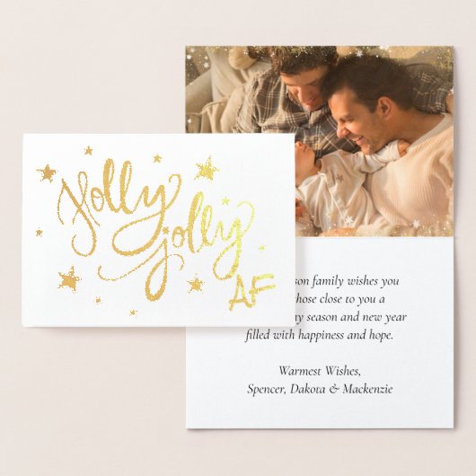 Carte Dorée Holly Jolly AF | Shiny Faux Gold (Affichage)