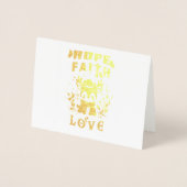 Carte Dorée Hope Faith Love (Devant)