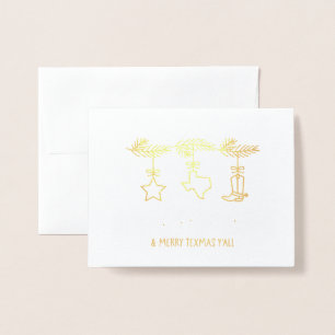 Carte Dorée Howdy Holidays Texas Christmas Grey Card