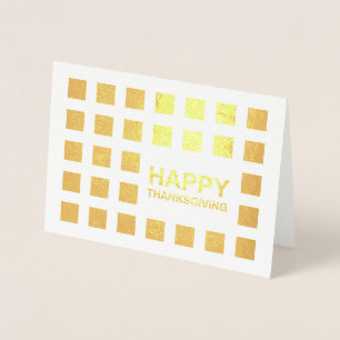Carte Dorée Huile Carré Bon thanksgiving d'or