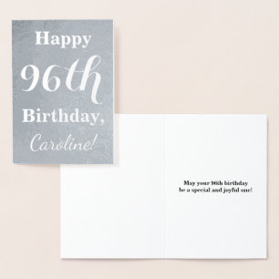 Carte Dorée Huile d'argent de base "HAPPY 96th BIRTHDAY" + Nom