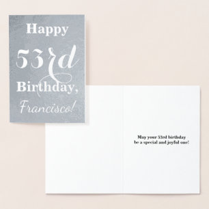 Carte Dorée Huile d'argent de base "Joyeux 53ème anniversaire"