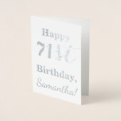 Carte Dorée Huile d'argent simple "HAPPY 71st BANTHDAY" + Nom (Devant)