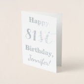 Carte Dorée Huile d'argent simple "HAPPY 81st BANTHDAY" + Nom (Devant)