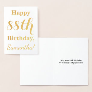 Carte Dorée Huile d'or simple "HAPPY 88th BIRTHDAY" + Nom