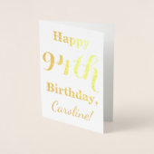 Carte Dorée Huile d'or simple "HAPPY 94th BIRTHDAY" + Nom (Devant)