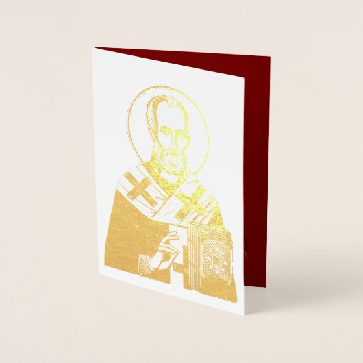 Carte Dorée icône orthodoxe de saint nicolas 04 (Devant)