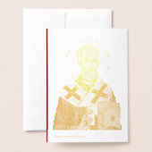 Carte Dorée icône orthodoxe de saint nicolas 04 (Derrière avec enveloppe)