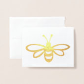 Carte Dorée Illustration stylisée de l'abeille (Devant avec enveloppe)