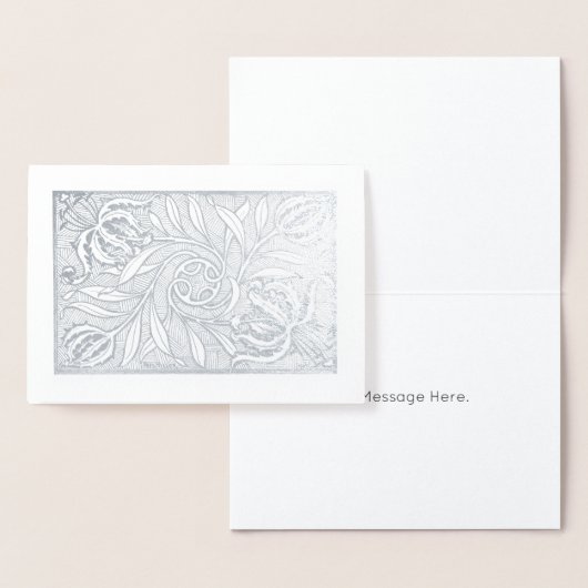 Carte Dorée Impression du bois de fleurs (Affichage)