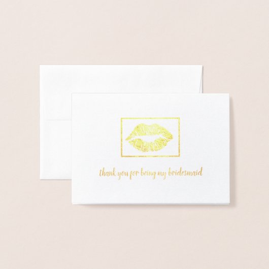 Carte Dorée Impression Lip Merci (Devant avec enveloppe)
