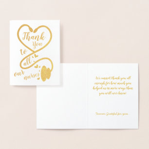 Carte Dorée Infirmière Merci des travailleurs de la santé